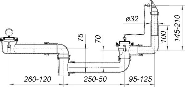 Ab- und Überlauf-Set 023 U, 1 1/2″ Ab- und Überlauf-Set 023 U, 1 1/2″