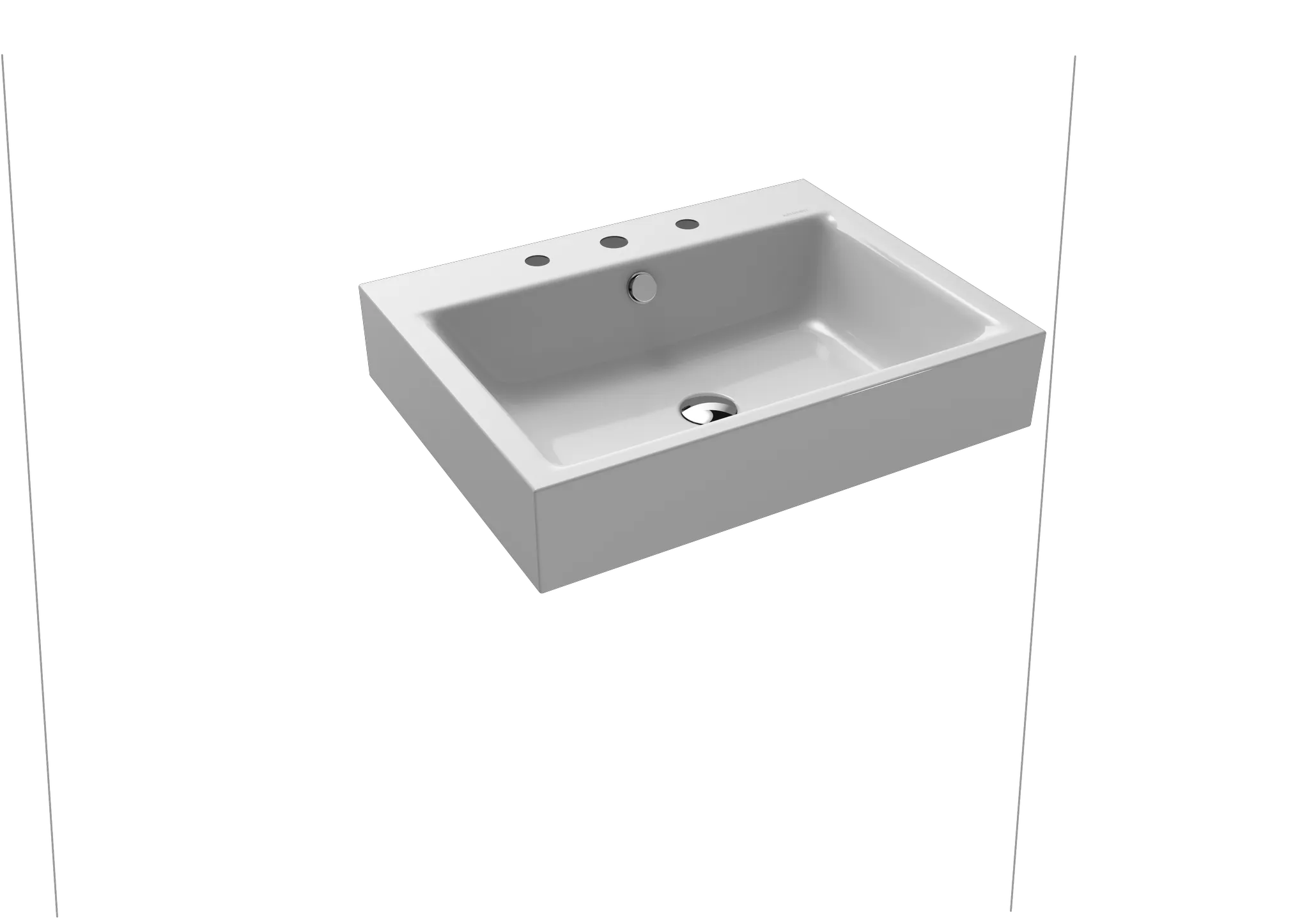 Wandwaschtisch „Puro“ 60 × 46 cm in manhattan, mit Perl-Effekt