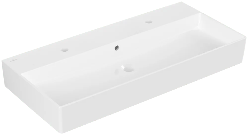 Villeroy & Boch Memento 2.0 Wandwaschbecken, Rechteck, Weiß Alpin, 1000x470x135 mm, TitanCeram, mit Überlauf Villeroy & Boch Memento 2.0 Wandwaschbecken, Rechteck, Weiß Alpin, 1000x470x135 mm, TitanCeram, mit Überlauf