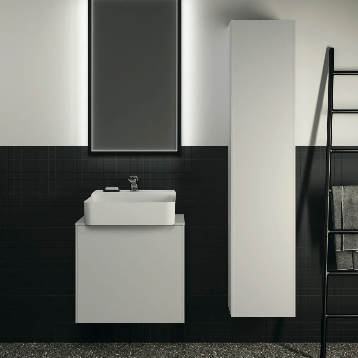 Ideal Standard Hochschrank Conca, 1 Tür, Weiß, 370x250x1700mm Ideal Standard Hochschrank Conca, 1 Tür, Weiß, 370x250x1700mm