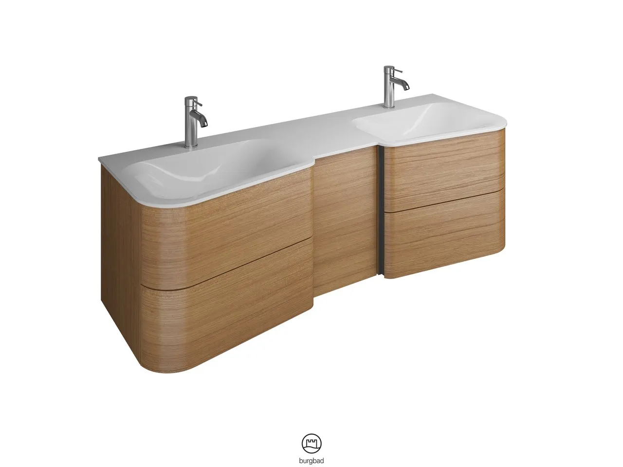 burgbad Badmöbelset „Badu“ Griffleiste, Weiß, in Weiß Matt burgbad Badmöbelset „Badu“ Griffleiste, Weiß, in Weiß Matt