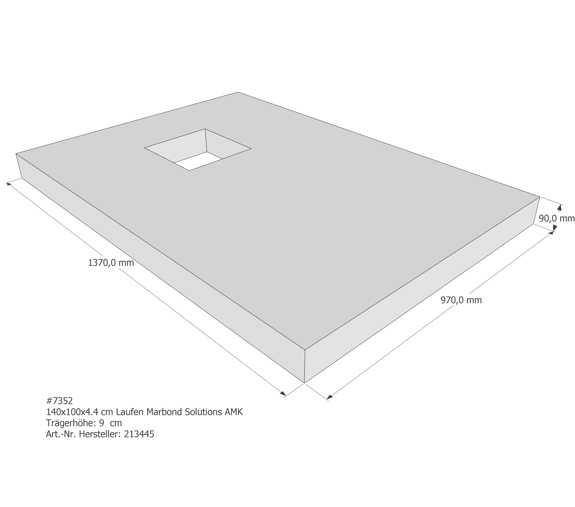 Duschwannenträger passend für Laufen Marbond_Solutions 140 × 100 × 4,4 cm Duschwannenträger passend für Laufen Marbond_Solutions 140 × 100 × 4,4 cm