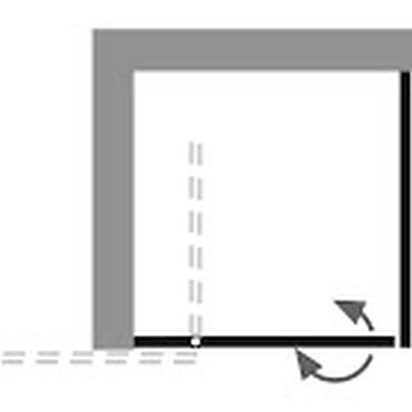 HSK Duschabtrennung Drehtür pendelbar an Nebenteil mit Seitenwand links „Aperto Pur“ in Glas Linea 01 (80 cm),