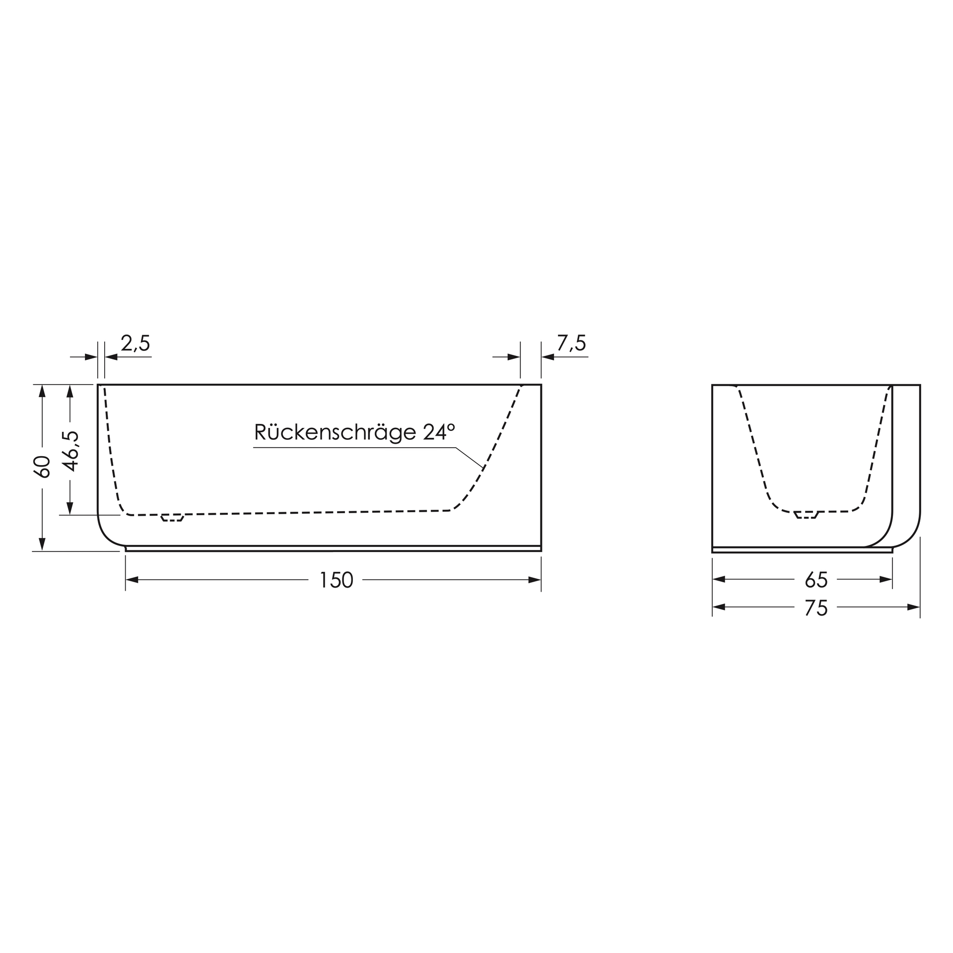 repaBAD Badewanne „Seed F“ freistehend eck 1600 mm, Fußablauf, links in Weiß Matt repaBAD Badewanne „Seed F“ freistehend eck 1600 mm, Fußablauf, links in Weiß Matt