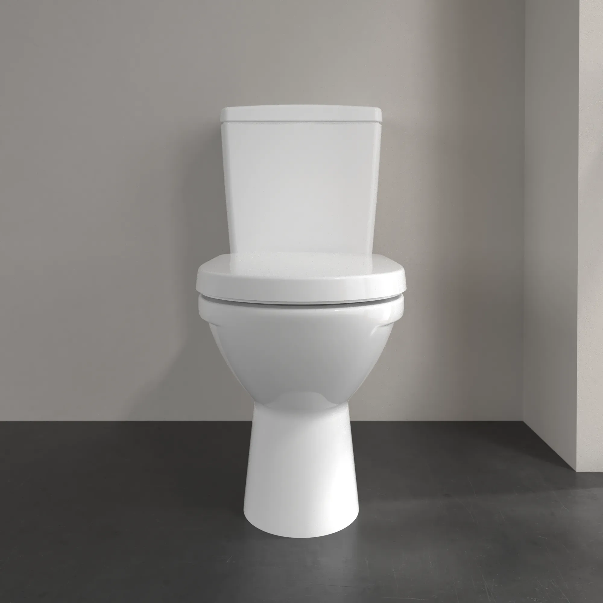 Tiefspül-WC für Kombination O.novo 566101, 360 x 650 x 400 mm, Oval, bodenstehend, Abgang senkrecht, Weiß Alpin