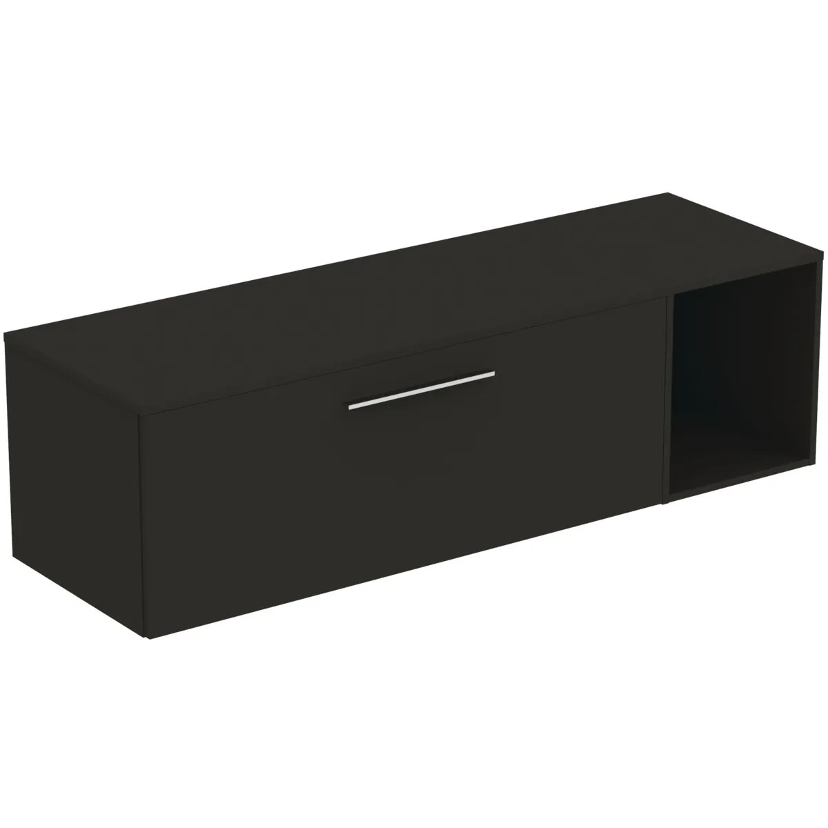 Möbel-Set 160cm i.life B 1 Auszug 1 offenes Fach Griff Chrom Weiß matt