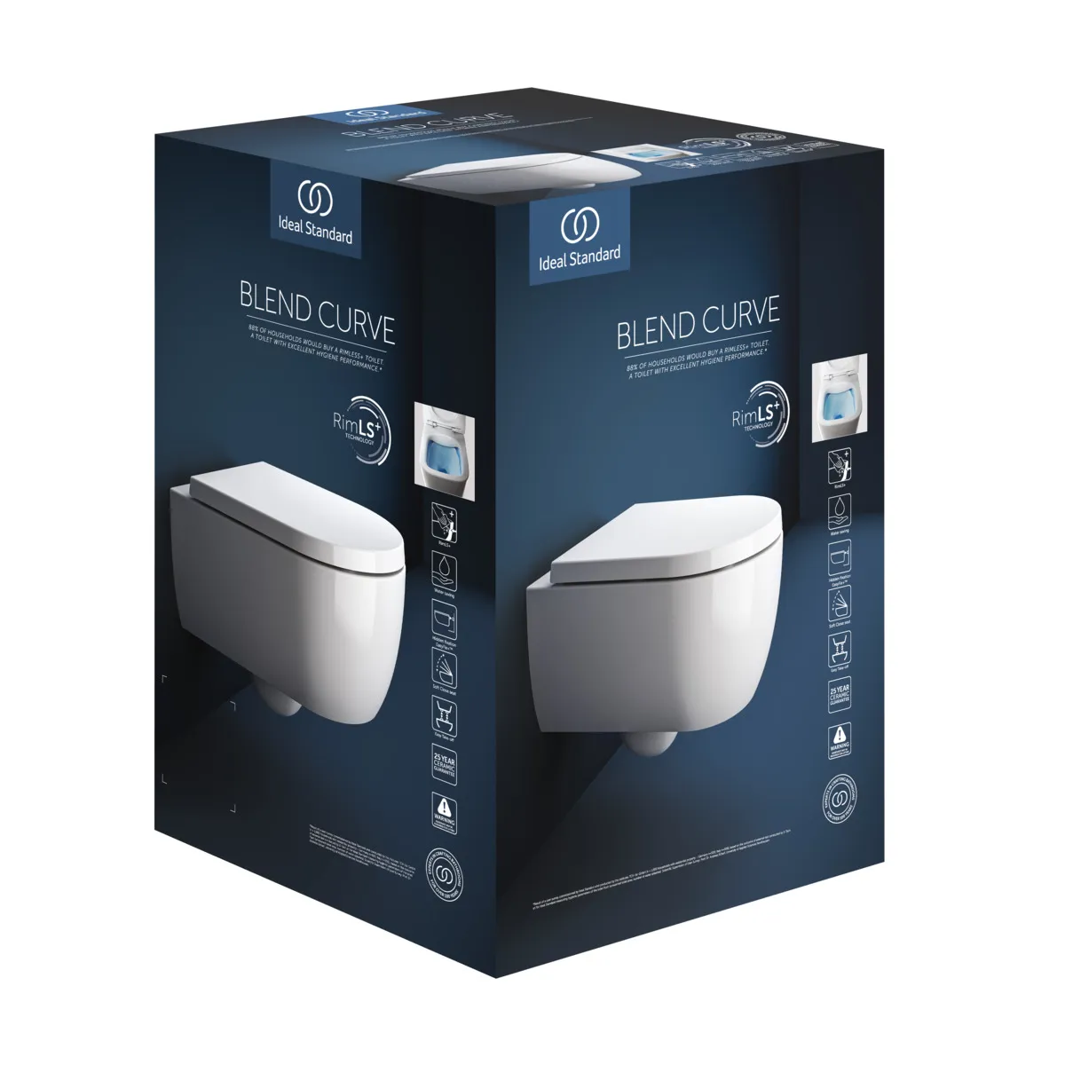 WC-Paket Blend Curve WC Randlos mit WC-Sitz Softclosing 360x540x375mm Weiß