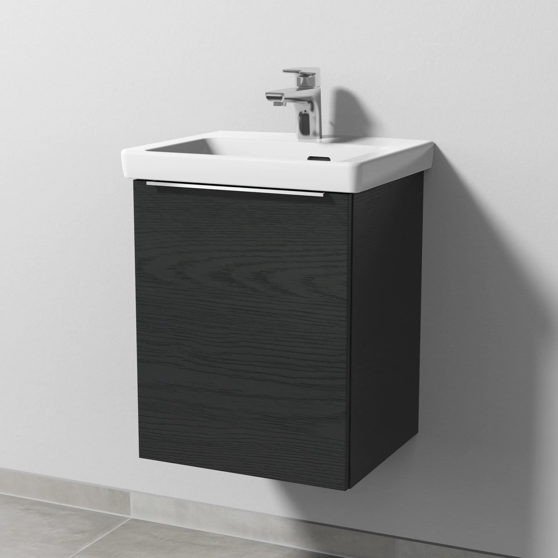 Sanipa Waschtischunterschrank „3way“ 407 × 517 × 361 mm in Black Oak, Anschlag links