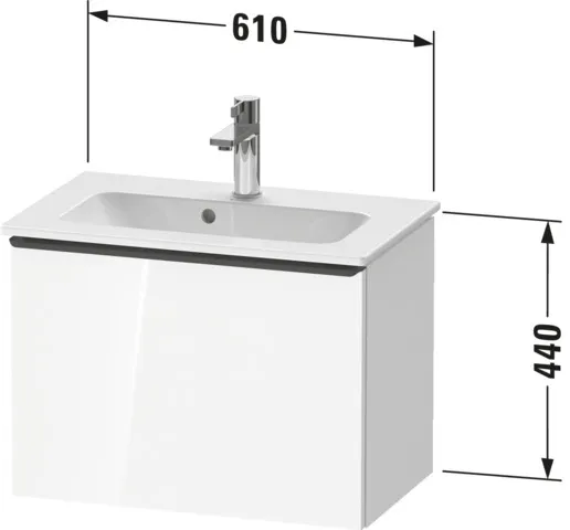 Duravit Waschtischunterschrank wandhängend „D-Neo“ 61 × 44 × 37,2 cm in Taupe Matt