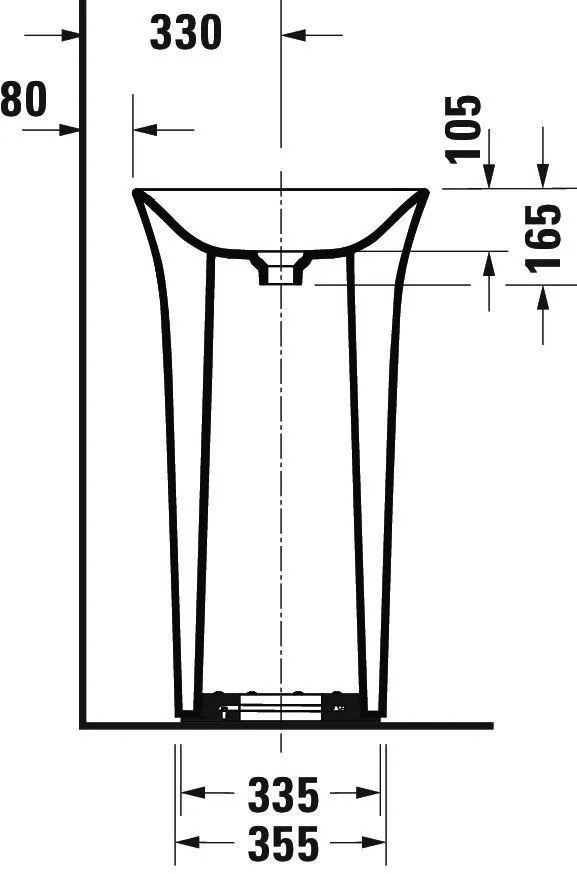 WT freisteh.,500mm White Tulip,Weiß ohneÜL,o.HLB,ohne Öffnung hinten