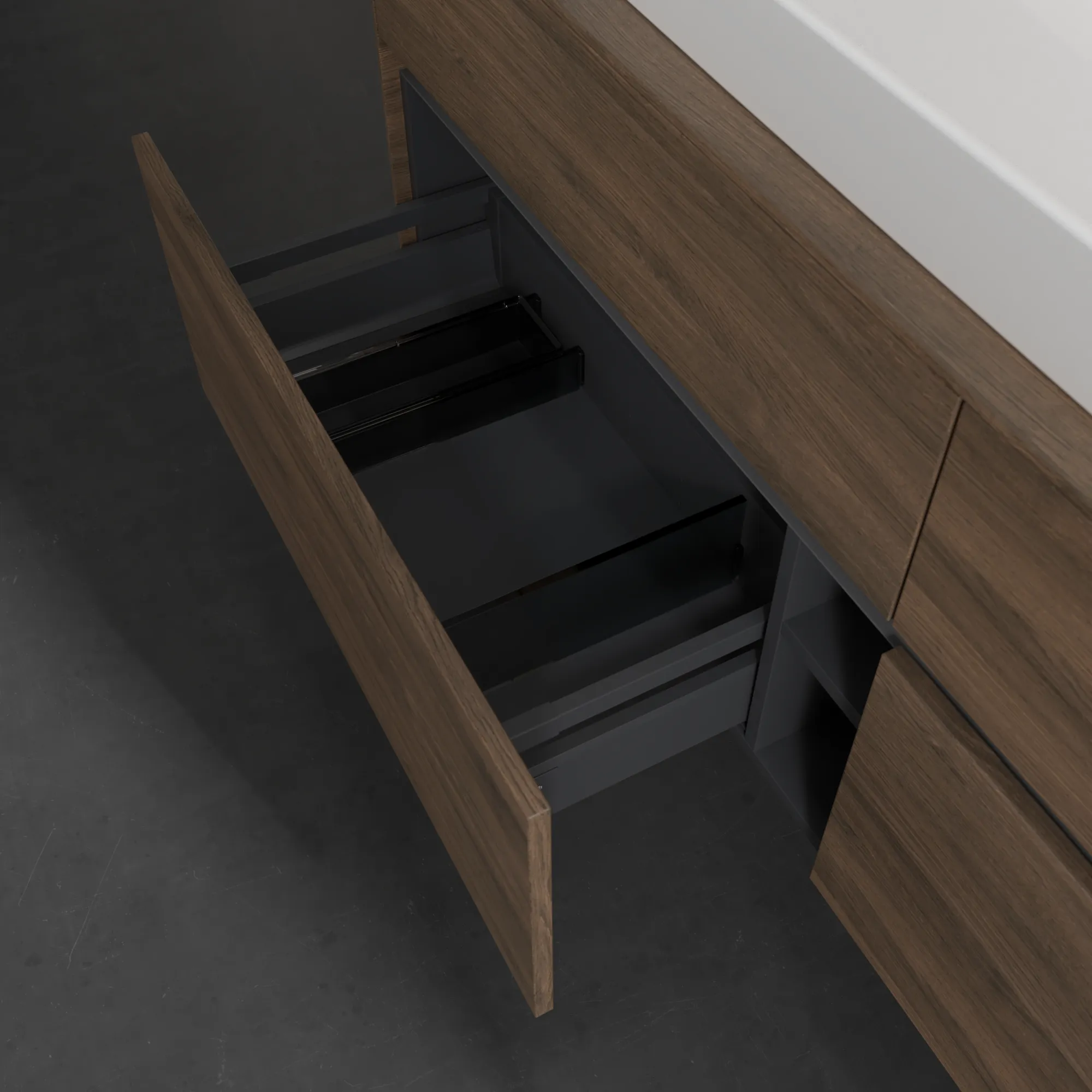 Villeroy & Boch Waschtischunterschrank „Collaro“ 1600 × 548 × 500 mm Arizona Oak, ohne Beleuchtung, für Becken mittig