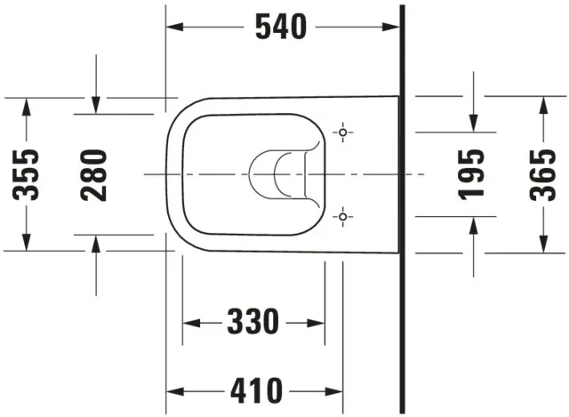 Wand-Tiefspül-WC „Happy D.2“ 36,5 × 33,5 × 54 cm, ohne Spülrand