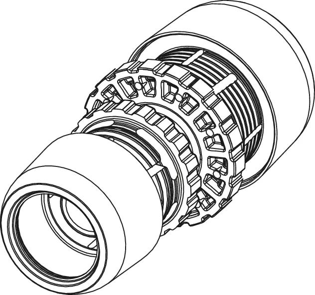 TECElogo-Ax Kupplung reduziert Dimension 25 × 16, PPSU