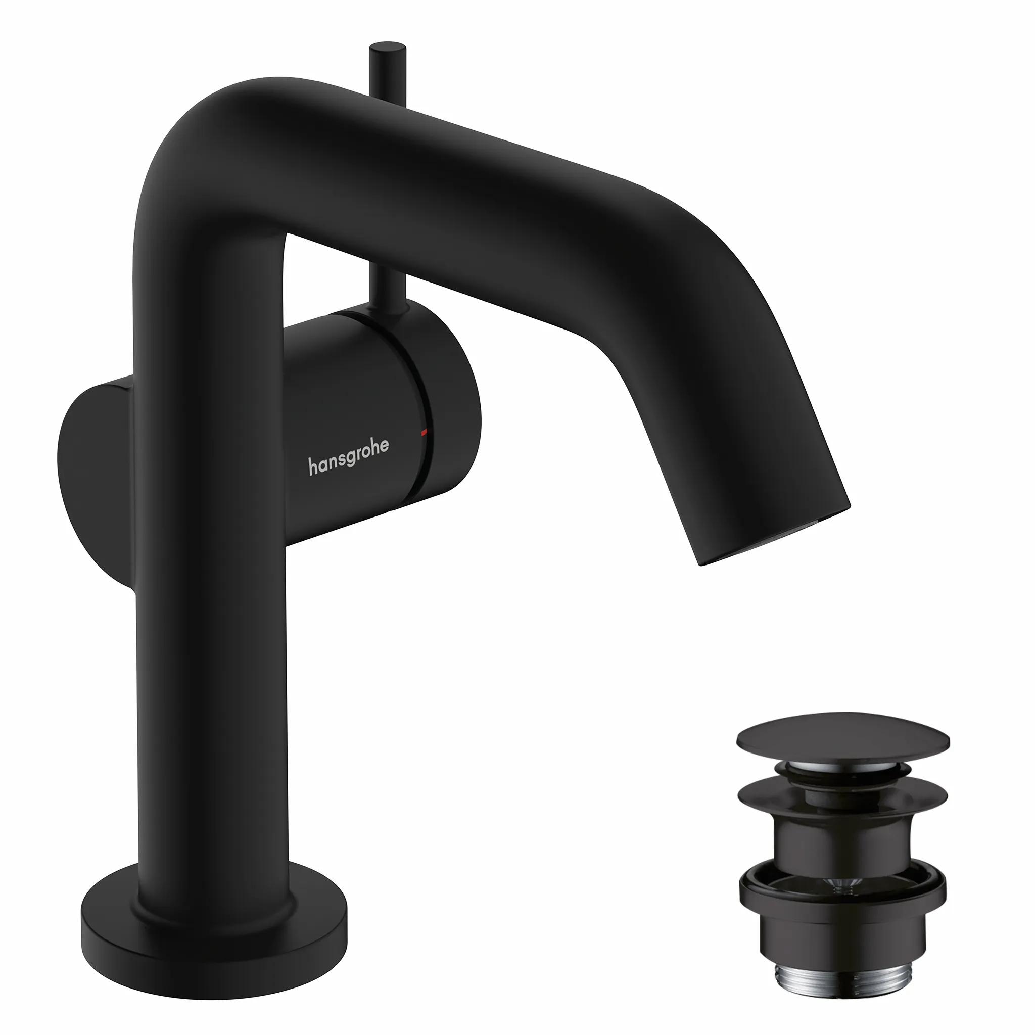 Hansgrohe Tecturis S Einhebel-Waschtischmischer 110 Fine CoolStart EcoSmart+ mit Push-Open Ablaufgarnitur, Mattschwarz
