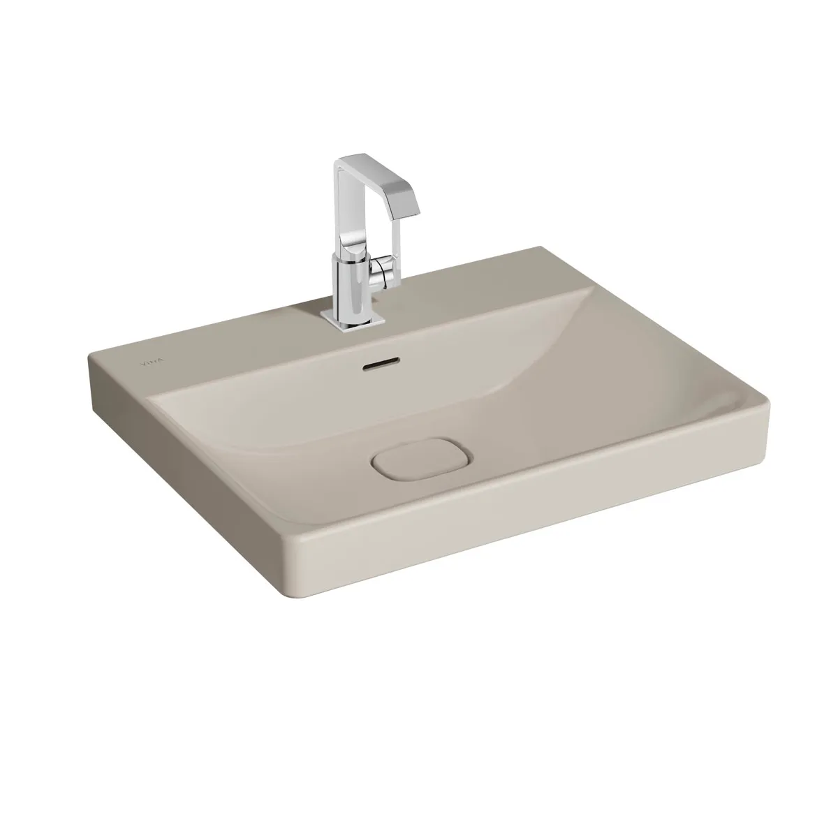 VitrA New Metropole Waschtisch Sandbeige Matt 60 x 47 cm wandgebunden mit Überlaufschlitz und Push-to-Close-Ventil VitrA New Metropole Waschtisch Sandbeige Matt 60 x 47 cm wandgebunden mit Überlaufschlitz und Push-to-Close-Ventil
