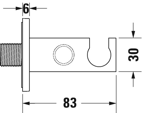 Wandanschlussbogen mit Brausehalter, rund, schwarz matt Sonderangebot