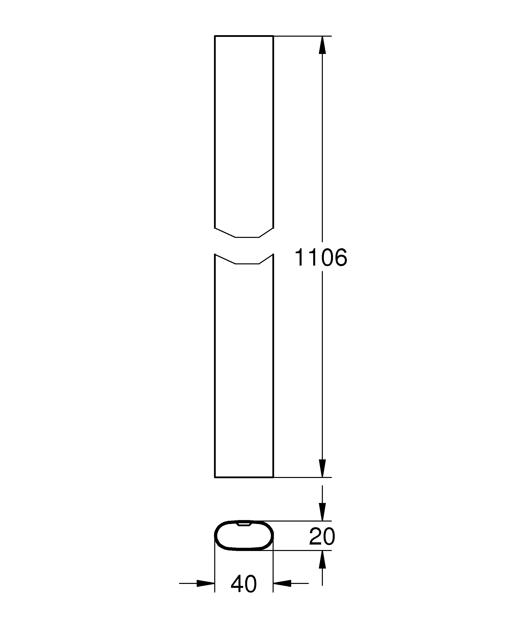 Ersatzrohr 48350, für Rainshower SmartControl Duschsysteme, Ersatz-Brauserohr 15 cm länger gegenüber Originalrohr für Duschsysteme, chrom