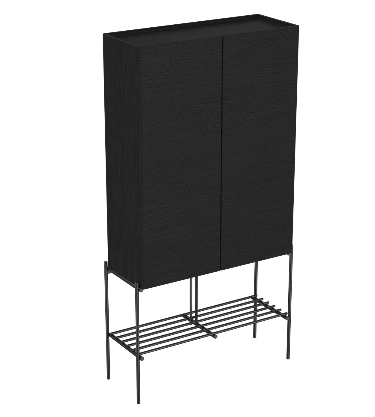 VitrA Equal Hochschrank 2 Türen mit Fußgestell Ablagegitter Schwarz-Eiche VitrA Equal Hochschrank 2 Türen mit Fußgestell Ablagegitter Schwarz-Eiche
