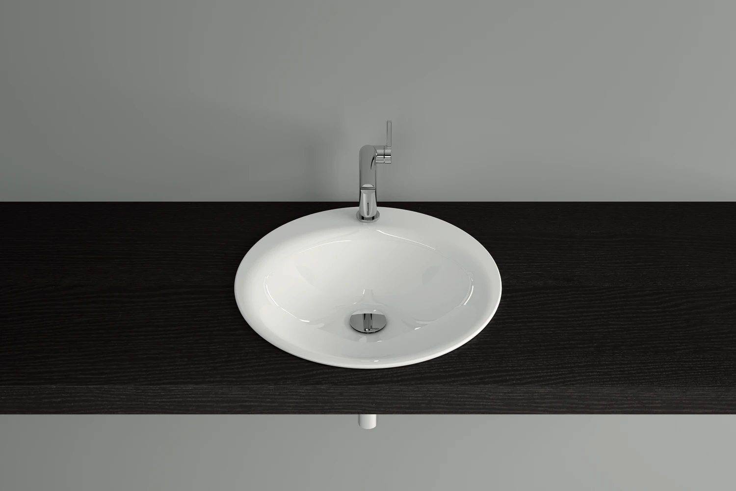 Einbauwaschtisch „BetteLux“, ohne Überlauf, ohne Hahnlochbohrung ⌀ 50 × 10 cm in Manhattan Einbauwaschtisch „BetteLux“, ohne Überlauf, ohne Hahnlochbohrung ⌀ 50 × 10 cm in Manhattan