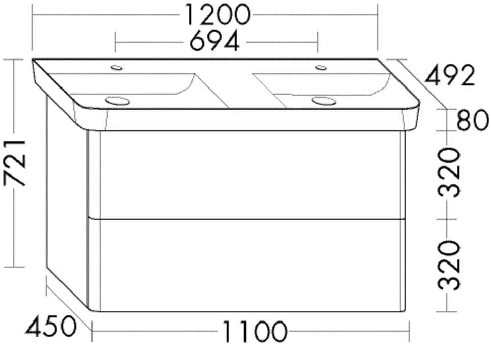 burgbad Waschtischunterschrank „Iveo“ in Eiche Dekor Merino burgbad Waschtischunterschrank „Iveo“ in Eiche Dekor Merino