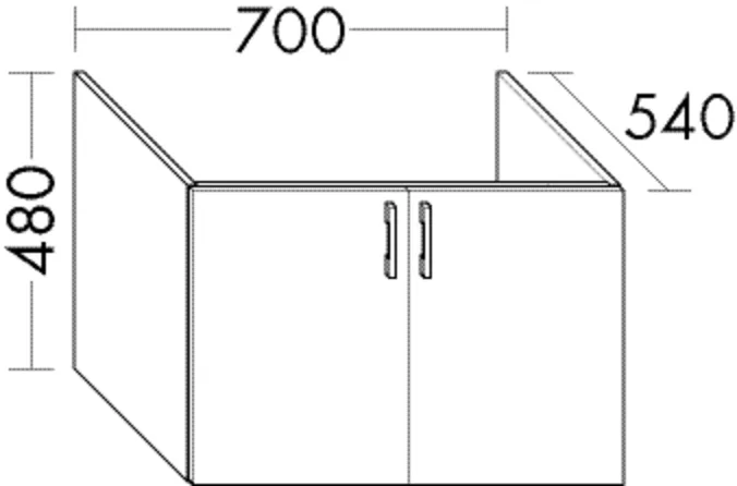 Burgbad Waschbeckenunterschrank Sys30, 700 mm breit, 480 mm hoch, 540 mm tief, 2 Türen Burgbad Waschbeckenunterschrank Sys30, 700 mm breit, 480 mm hoch, 540 mm tief, 2 Türen