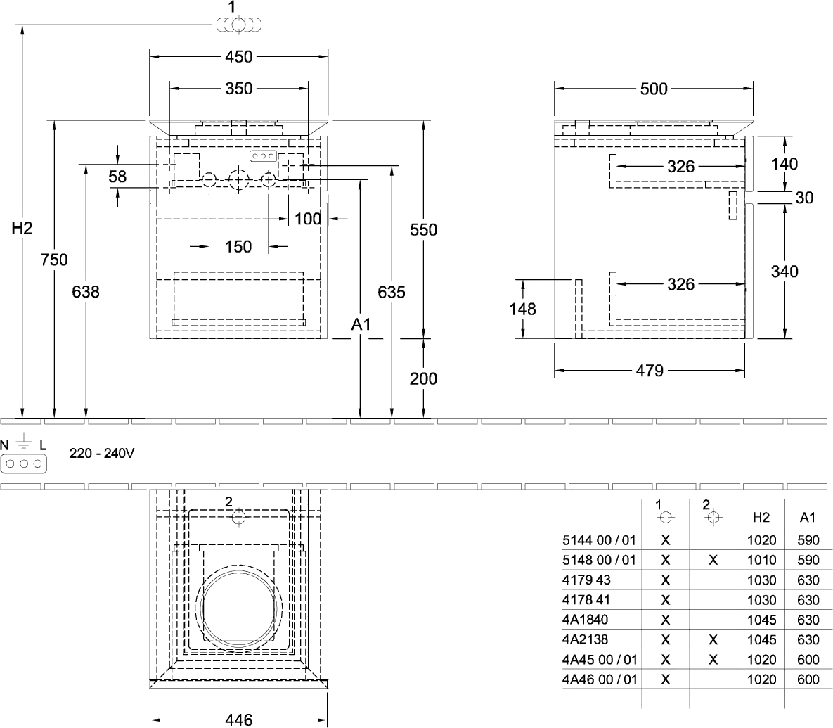 Villeroy & Boch Waschtischunterschrank „Legato“ für Schrankwaschtisch 450 × 550 × 500 mm Stone Oak, für Becken mittig Villeroy & Boch Waschtischunterschrank „Legato“ für Schrankwaschtisch 450 × 550 × 500 mm Stone Oak, für Becken mittig