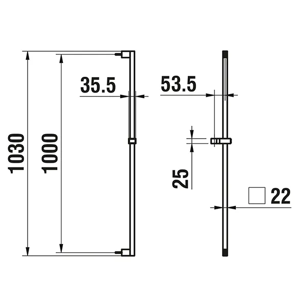 Laufen QUADRIGA HF901158 Brausestange CityGliss, PVD Edelstahl-Optik, 1030mm Laufen QUADRIGA HF901158 Brausestange CityGliss, PVD Edelstahl-Optik, 1030mm