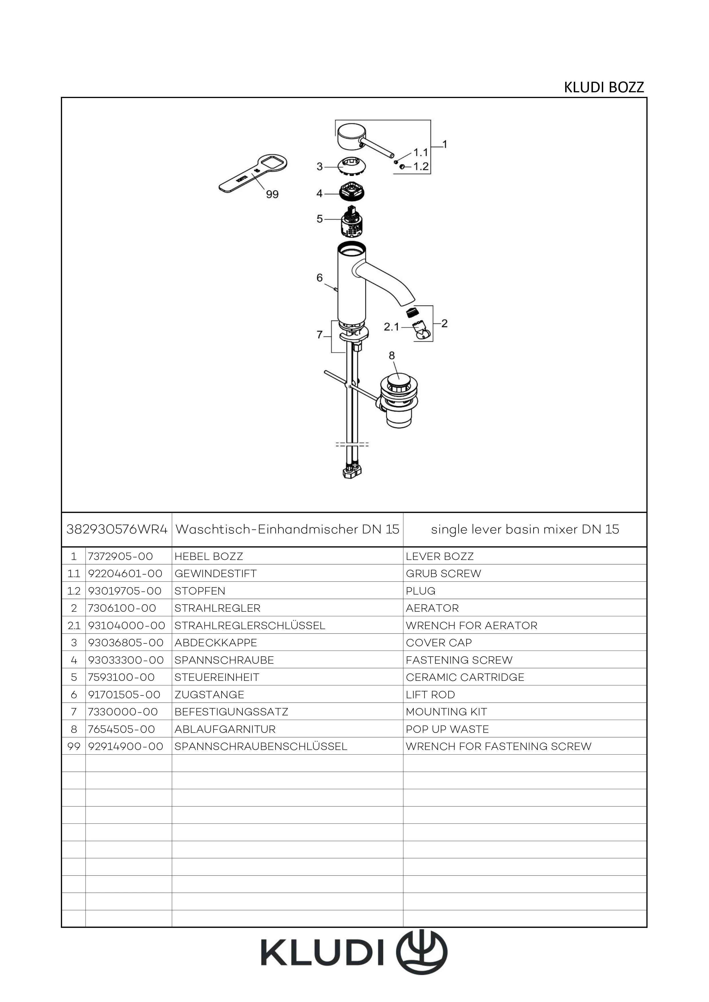 BOZZ WaschtischEHM 100mm ECO PLUS, Ablaufgarnitur chrom BOZZ WaschtischEHM 100mm ECO PLUS, Ablaufgarnitur chrom