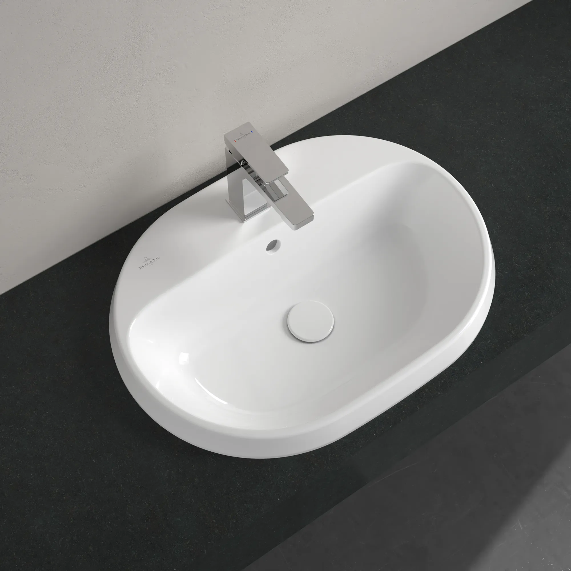 Villeroy & Boch Einbauwaschtisch „Architectura“ mit 1×1 Hahnlochbohrung, 600 × 450 × 170 mm, mit Hahnlochbohrung, Hahnlochposition mittig in Weiß Alpin Villeroy & Boch Einbauwaschtisch „Architectura“ mit 1×1 Hahnlochbohrung, 600 × 450 × 170 mm, mit Hahnlochbohrung, Hahnlochposition mittig in Weiß Alpin