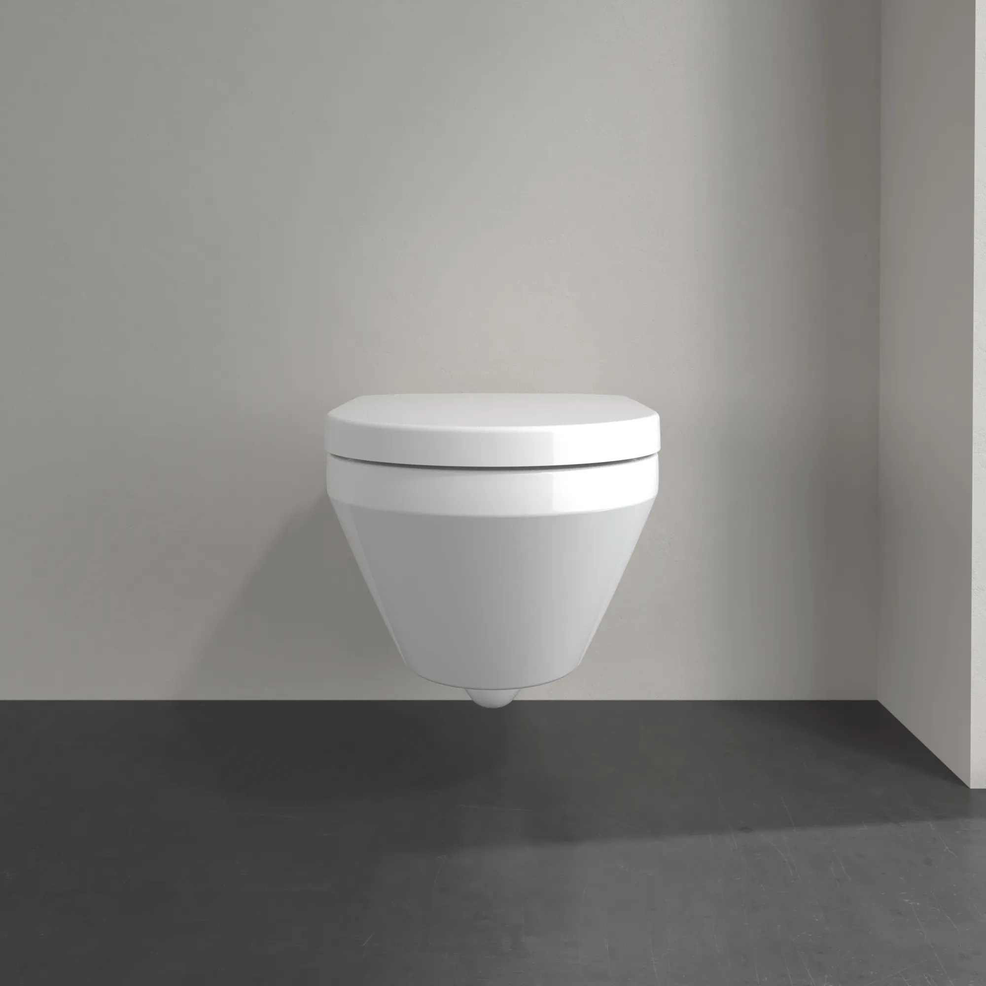 Villeroy & Boch Architectura Tiefspül-WC spülrandlos, Rund, Weiß Alpin CeramicPlus, 370x530 mm, Höhe 355 mm, wandhängend