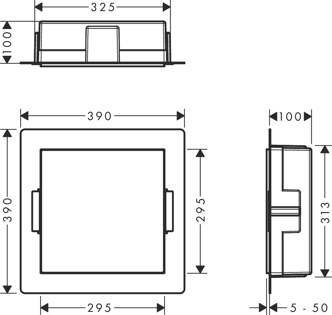 XtraStoris Minimalistic Wandnische mit offen.Rahmen 300 x 300 x 100 mm MSW