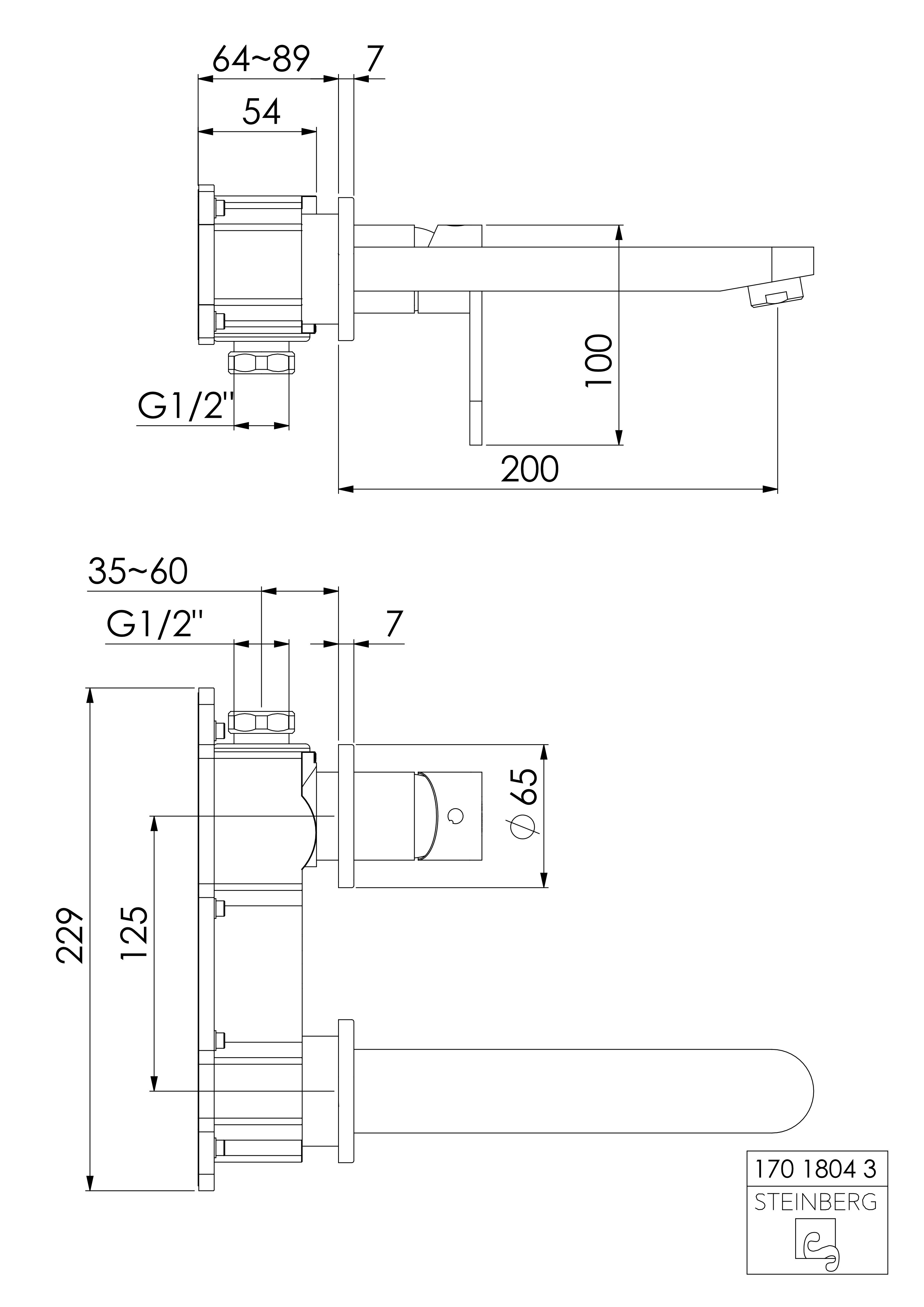 Serie 170 Fertigmontageset für Waschtisch-Einhebelmischer Ausladung: 20 cm