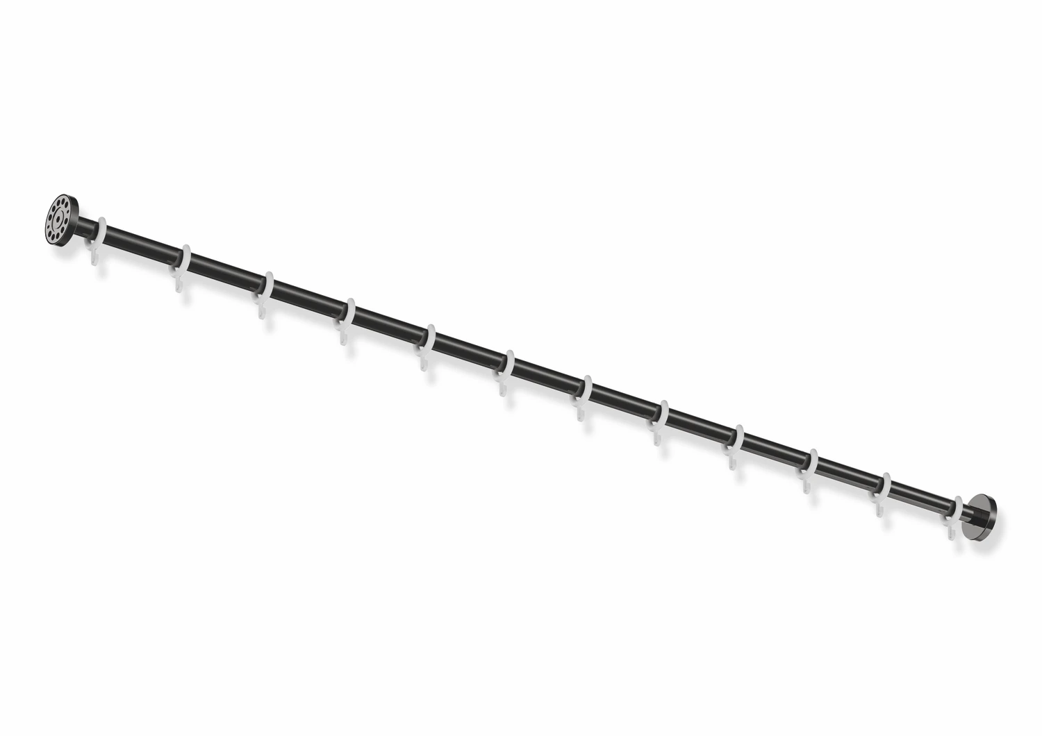 VorhangstangeEdelstahl, PVD, Länge 1524 mm, kürzbar, Stangendurchmesser 25 mm, mit 12 Vorhangringen aus POM, in Farbe CK (messing glänzend)