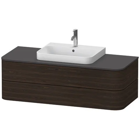 Duravit Waschtischunterschrank wandhängend „Happy D.2 Plus“ Nussbaum gebürstet