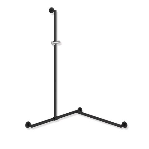 HEWI Haltegriff Ausführung rechts „System 900“ in Schwarz tiefmatt / Chrom HEWI Haltegriff Ausführung rechts „System 900“ in Schwarz tiefmatt / Chrom