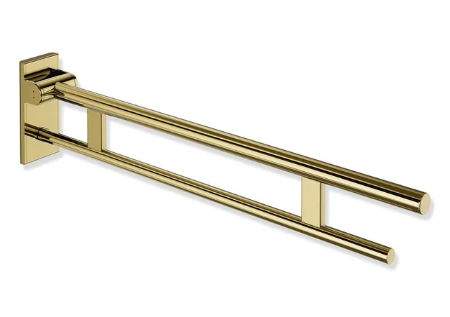 HEWI System 900 - Mobiler Stützklappgriff Duo, Edelstahl PVD gold glänzend, Ausladung 900 mm, Höhe 210 mm, Breite 101 mm