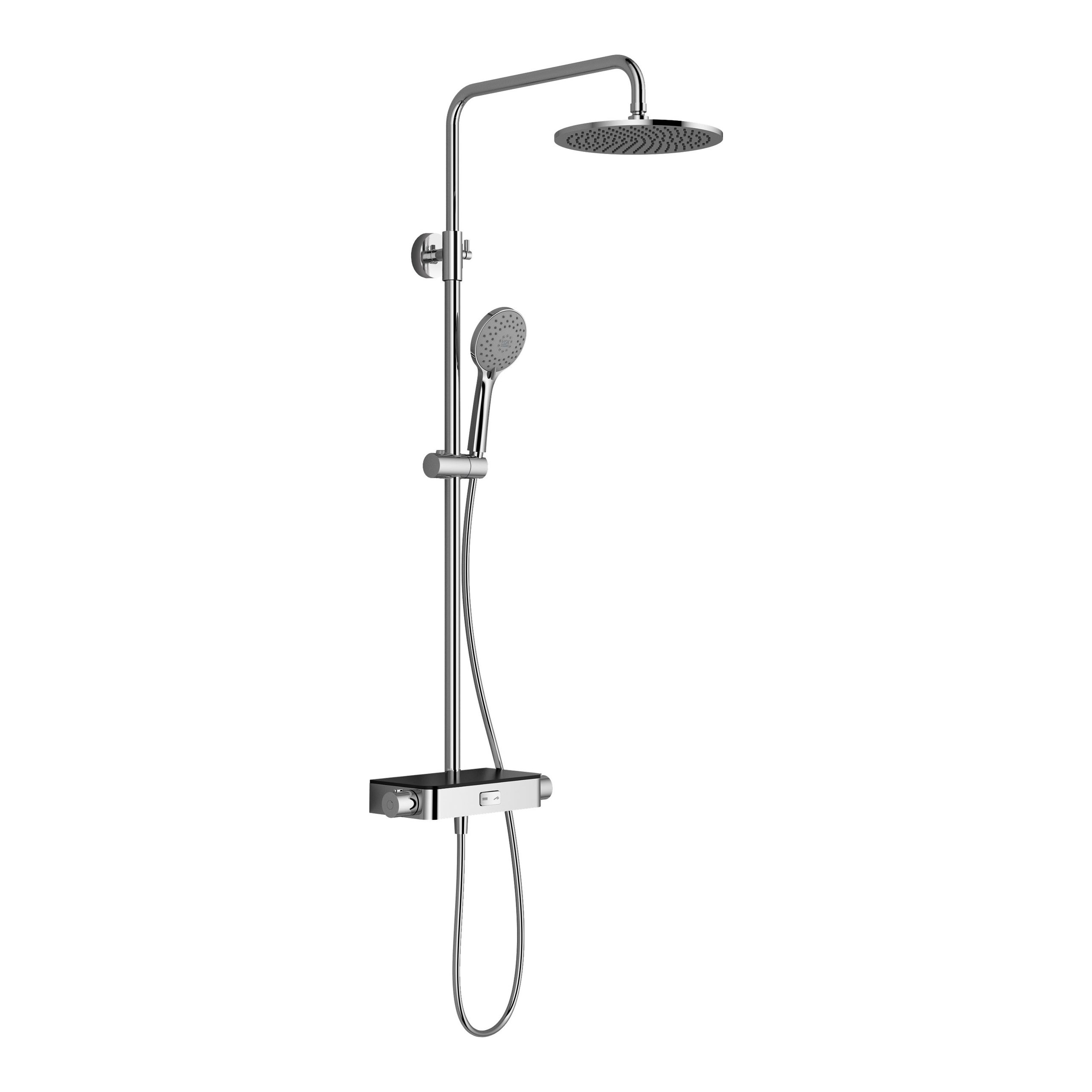 HSK Shower-Set Umsteller „RS 200 AquaSwitch Thermostat“ mit Ablage Ausladung 385 mm in schwarz / chrom HSK Shower-Set Umsteller „RS 200 AquaSwitch Thermostat“ mit Ablage Ausladung 385 mm in schwarz / chrom