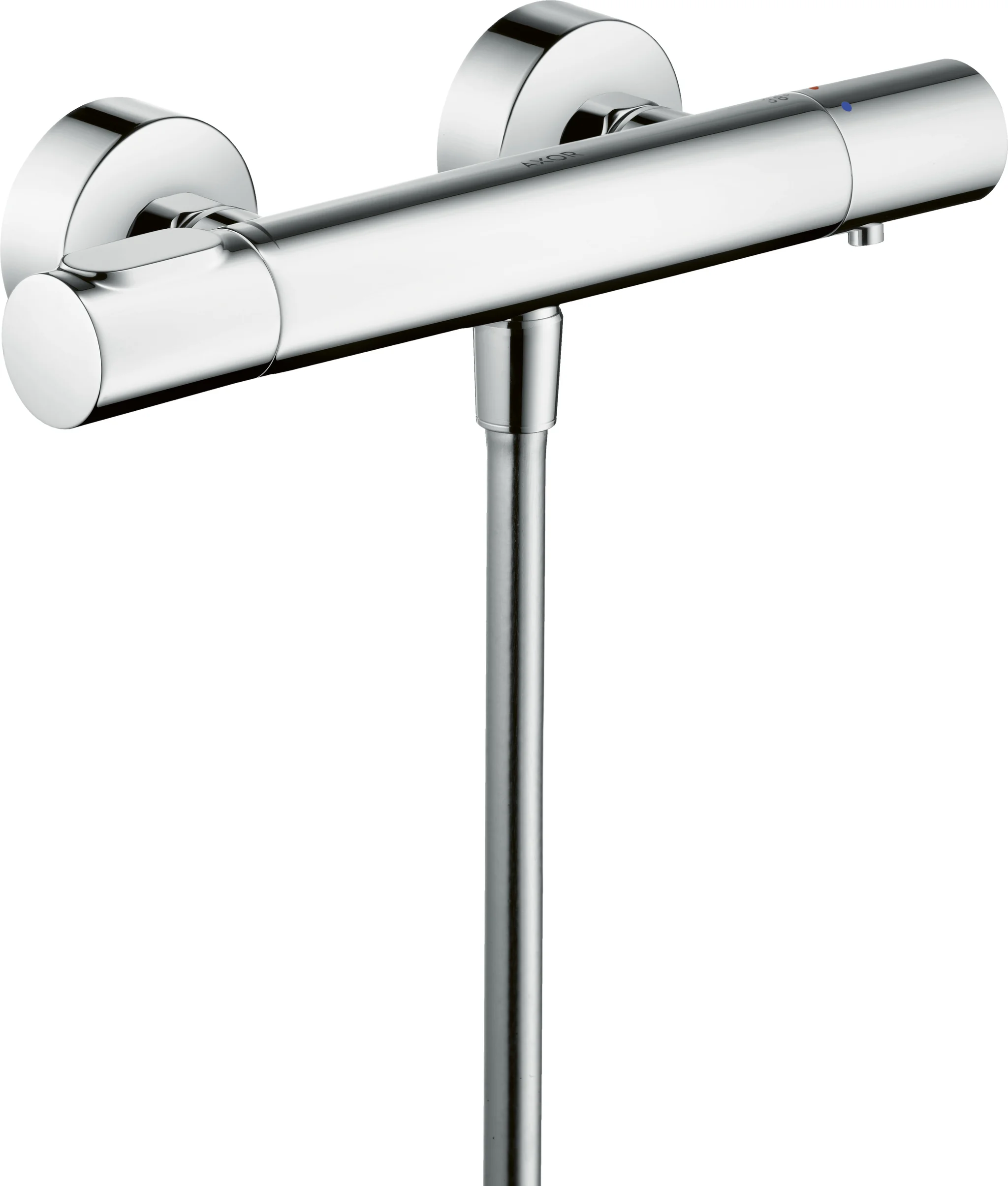 Hansgrohe AXOR Citterio M Thermostatmischer Aufputz, Chrom, 1 Verbraucher, max. Durchfluss 20 l/min bei 3 bar, min./max. Betriebsdruck 1/10 bar, Sicherheitssperre ab 40°C, einstellbare Temperaturbegrenzung, Rückflussverhinderer, Schalldämpfer, Stichmaß 1