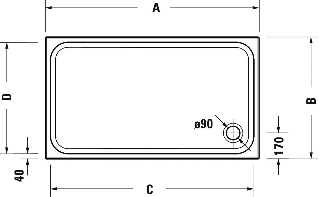 Duravit rechteck Duschwanne „D-Code“ 150 × 75 cm mit Antislip Duravit rechteck Duschwanne „D-Code“ 150 × 75 cm mit Antislip