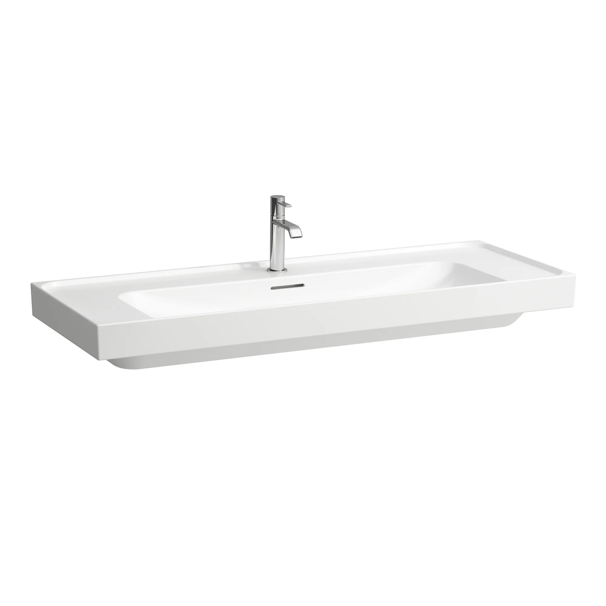 Waschtisch, MEDA, 460x1200x160, Ablage links und rechts, 1 Hahnloch mit Überlauf, weiß Becken: mittig / Farbe: Weiß / Größe: 120 × 46 cm / Hahnlochbohrung: mit 2×1 Hahnlochbohrung / Oberflächenveredelung: ohne Oberflächenveredelung / Überlauf: mit Überlauf