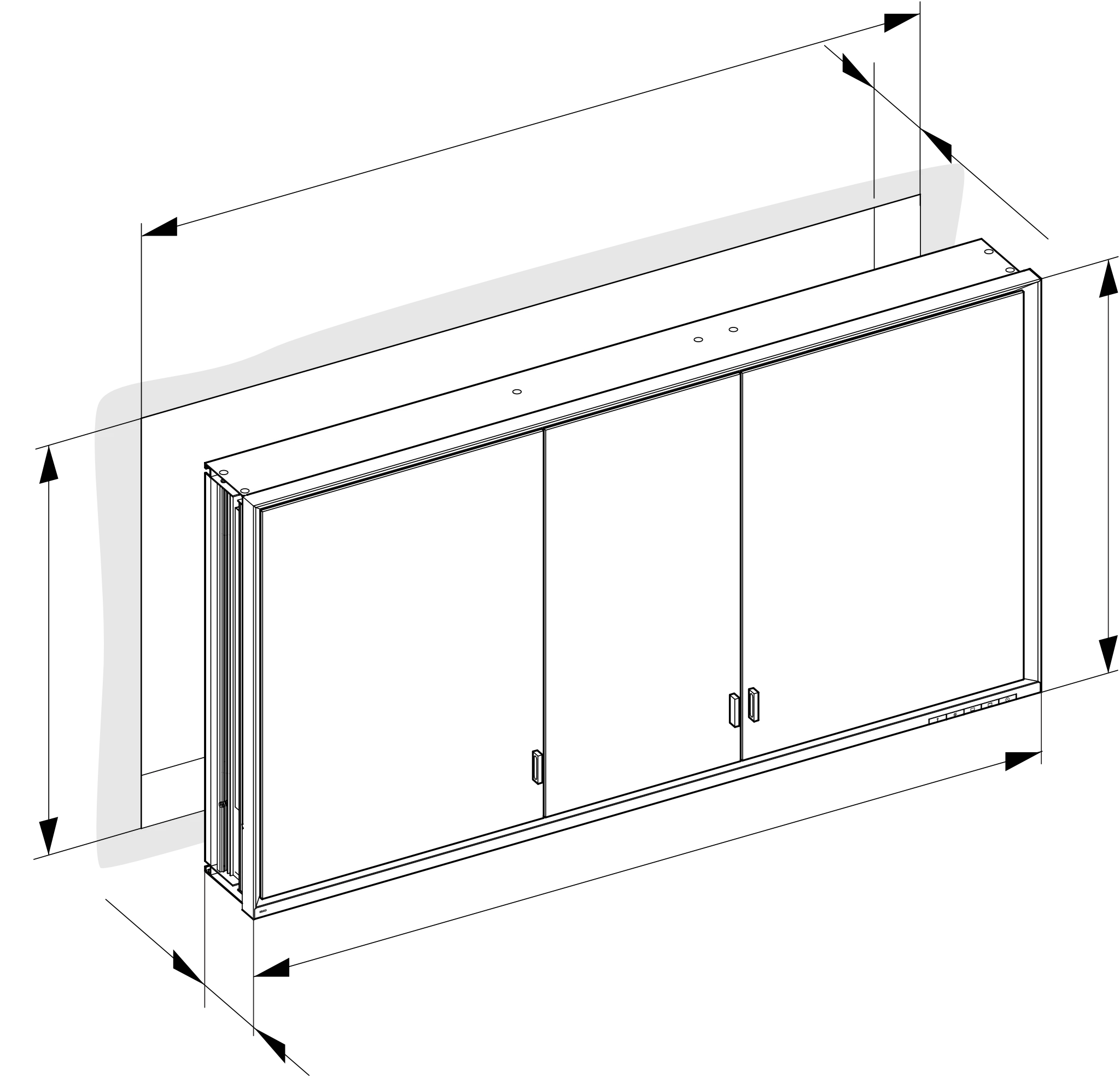 KEUCO Wandeinbau Spiegelschrank mit verdecktem Ablagefach „Royal Lumos“ in Silber (eloxiert), Unterputz, mit Steckdosen, ohne Spiegelheizung 1400 × 735 × 165 mm