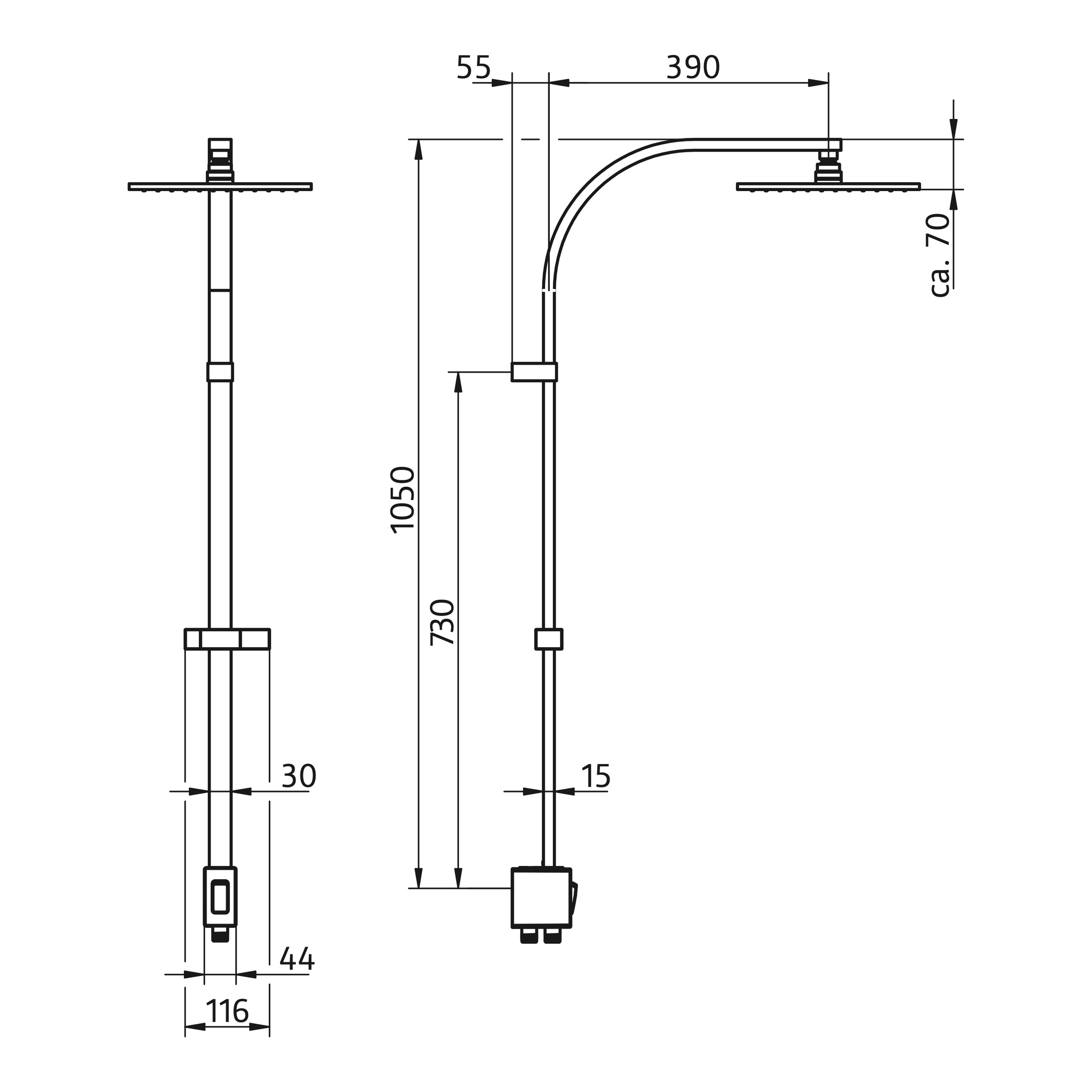 HSK Shower-Set Umsteller „RS 500 AquaSwitch Universal“ für Anschluss an vorhandene Brausearmatur Ausladung 390 mm in chrom HSK Shower-Set Umsteller „RS 500 AquaSwitch Universal“ für Anschluss an vorhandene Brausearmatur Ausladung 390 mm in chrom