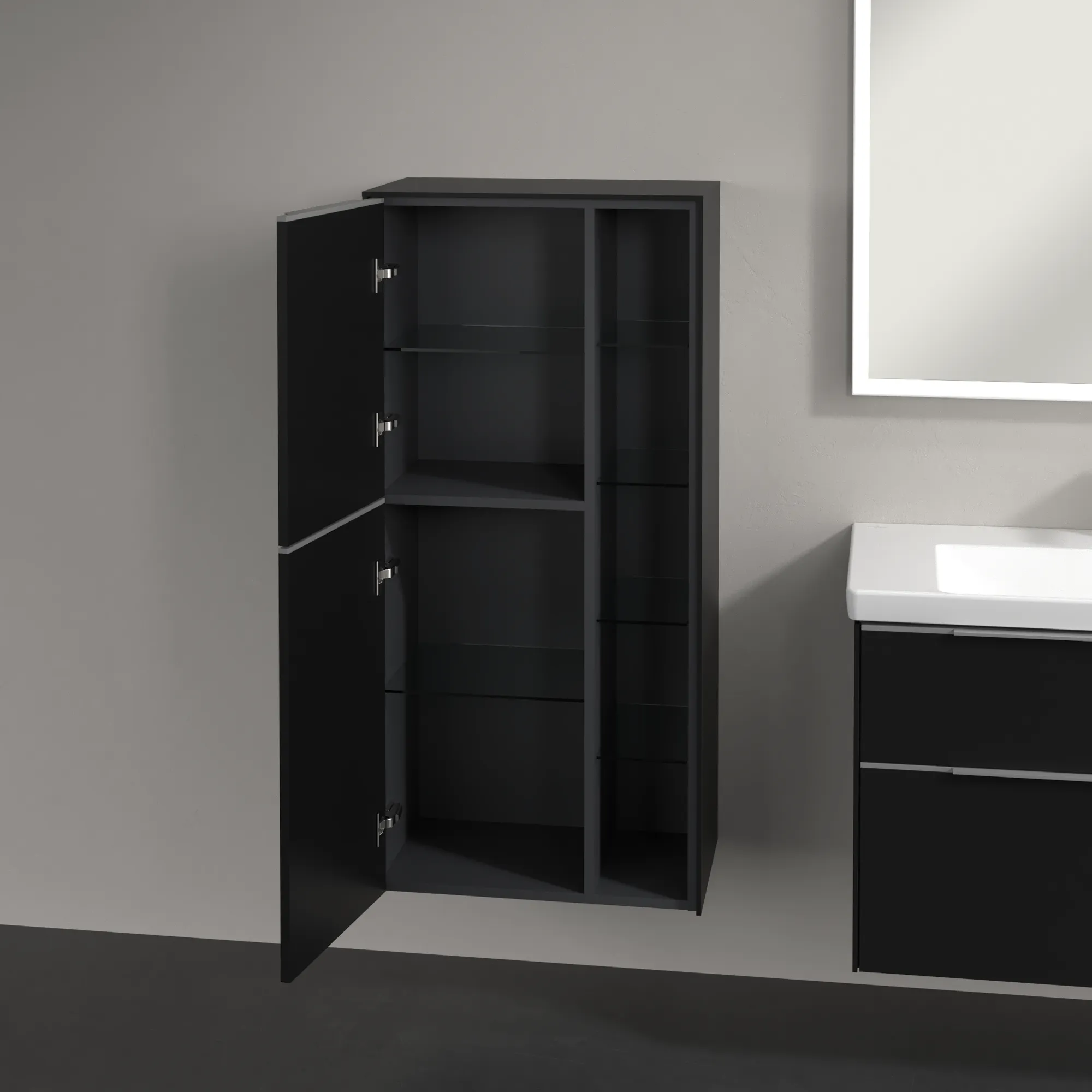 Villeroy & Boch Subway 3.0 Mittelschrank C59800, 574x1200x362mm, links Anschlag, Volcano Black