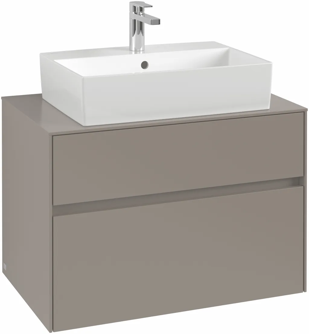 Villeroy & Boch Waschtischunterschrank „Collaro“ 800 × 548 × 500 mm Taupe, ohne Beleuchtung, für Becken mittig