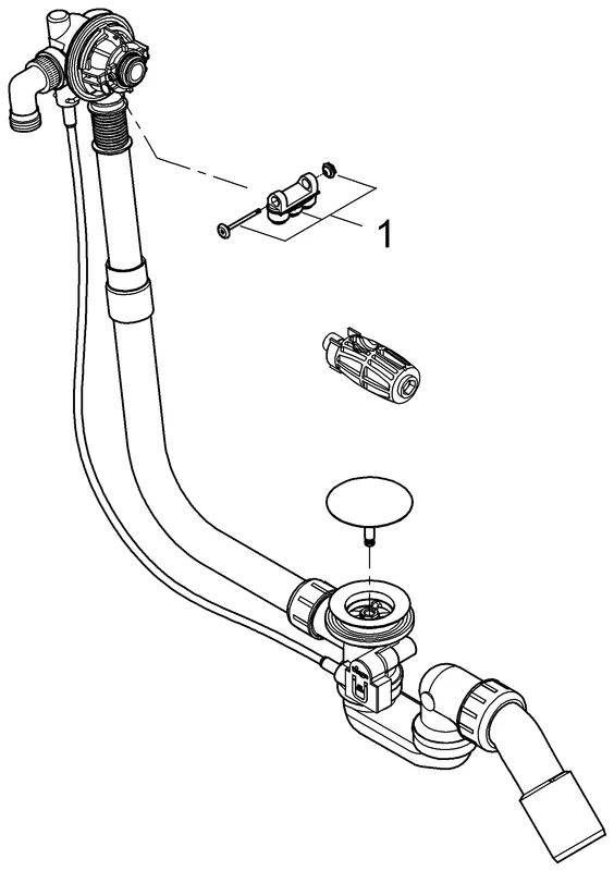 Grohe Talentofill Wannenfüll-, Ab- und Überlaufgarnitur für Körperformbadewannen, ohne Fertigmontageteile, mit Geruchverschluss und 45°-Ablaufbogen Grohe Talentofill Wannenfüll-, Ab- und Überlaufgarnitur für Körperformbadewannen, ohne Fertigmontageteile, mit Geruchverschluss und 45°-Ablaufbogen