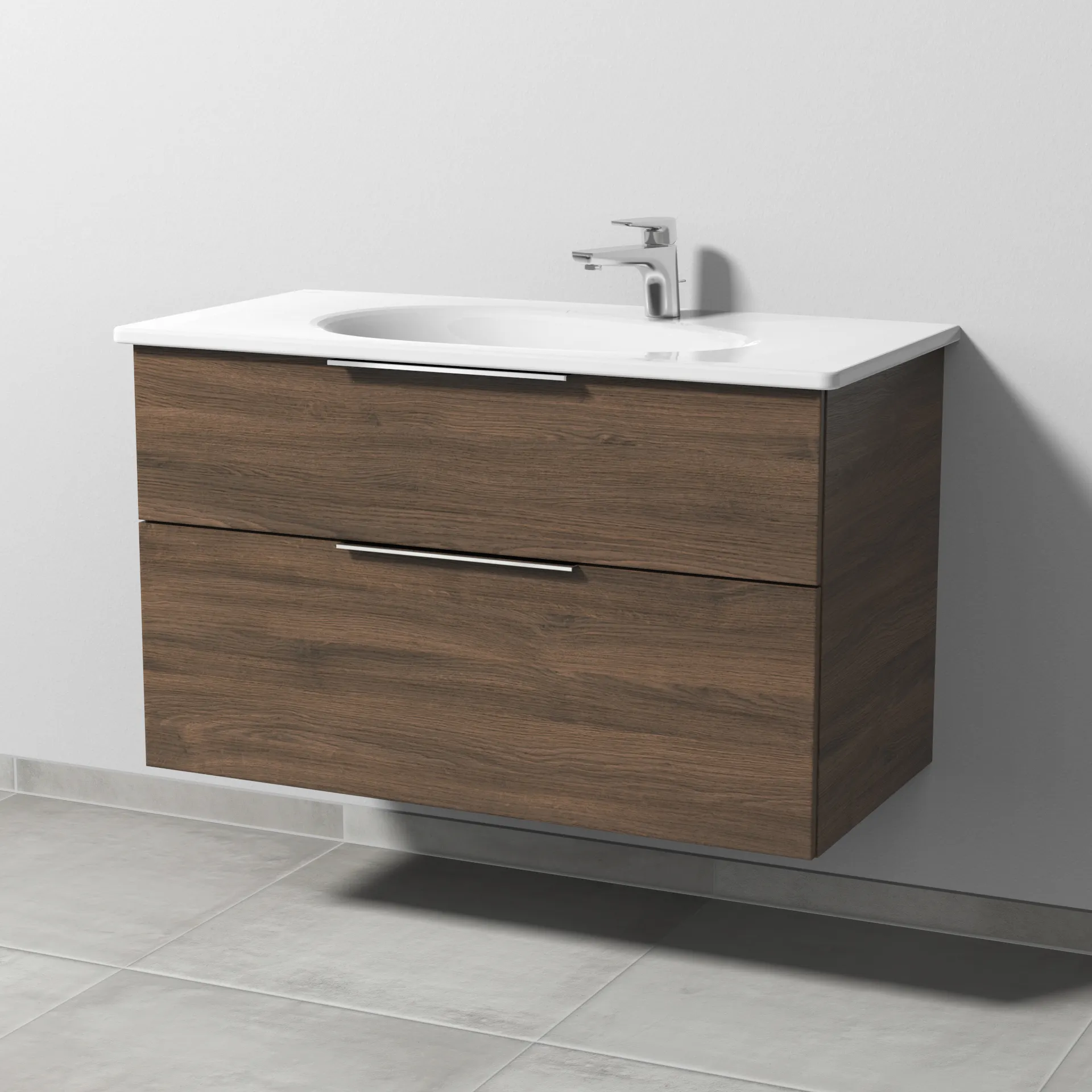 Sanipa Waschtischunterschrank „3way“ passend zu Keramik-Waschtische Antao von Villeroy & Boch 955 × 588 × 482 mm in Eiche Arizona