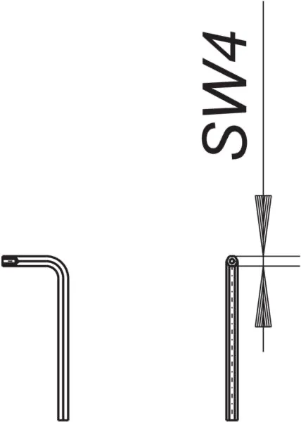 Schlüssel zu Sicherheitsschraube M 6, SW 4