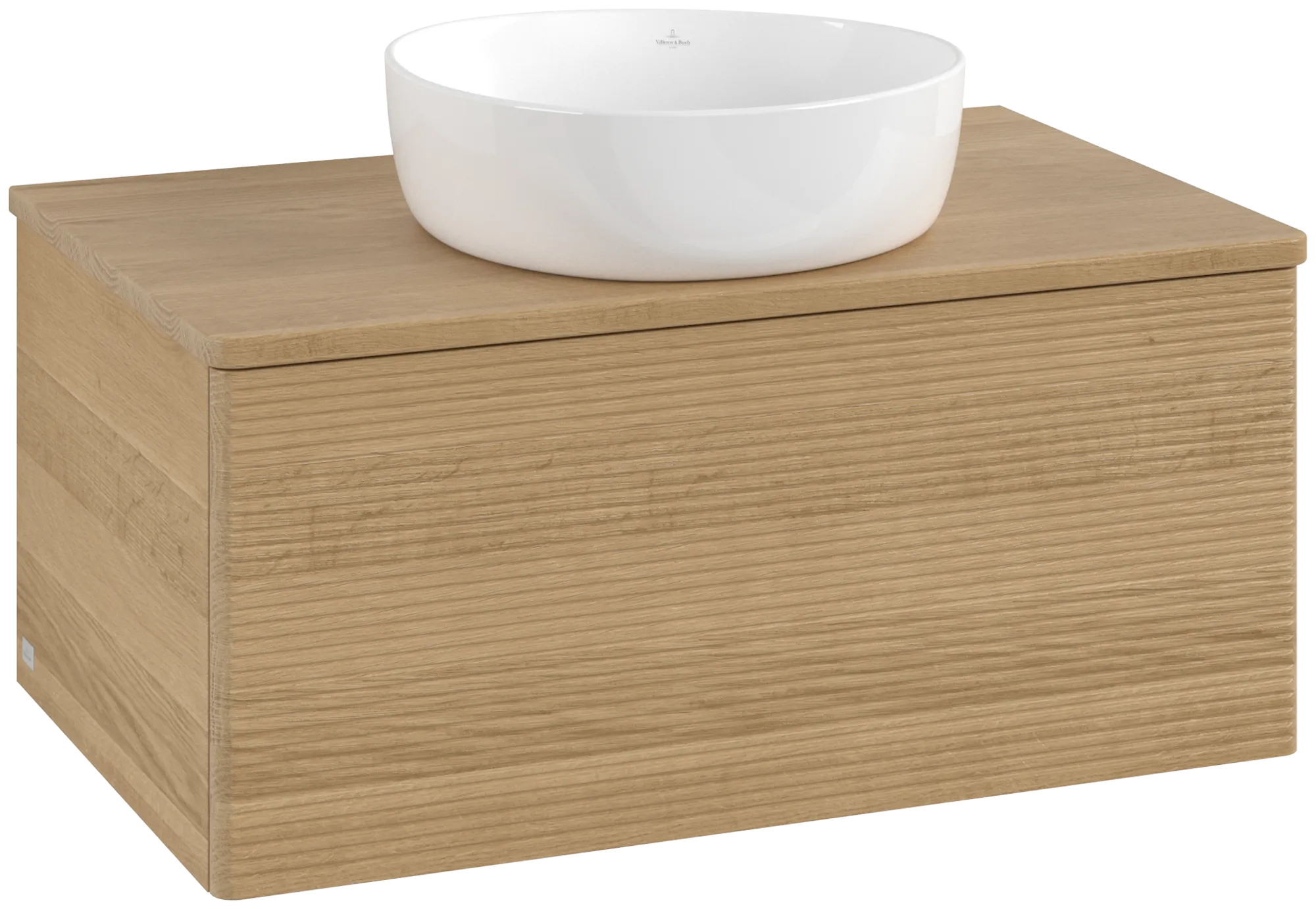 Villeroy & Boch Waschtischunterschrank „Antao“ 800 × 360 × 500 mm Honey Oak, für Becken mittig, mit Beleuchtung