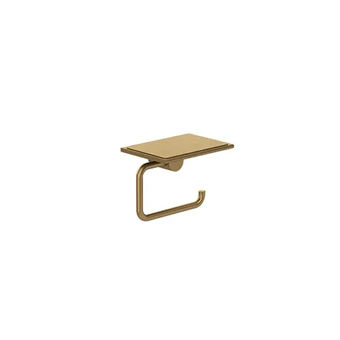 Kludi-VELA R Toilettenpapierhalter Brushed Bronze, feststehend, Wandmontage mit Ablage und Befestigungsmaterial Kludi-VELA R Toilettenpapierhalter Brushed Bronze, feststehend, Wandmontage mit Ablage und Befestigungsmaterial