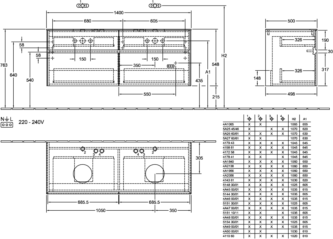 Villeroy & Boch Waschtischunterschrank „Collaro“ 1400 × 548 × 500 mm Nordic Oak, mit Beleuchtung, für links und rechts Villeroy & Boch Waschtischunterschrank „Collaro“ 1400 × 548 × 500 mm Nordic Oak, mit Beleuchtung, für links und rechts